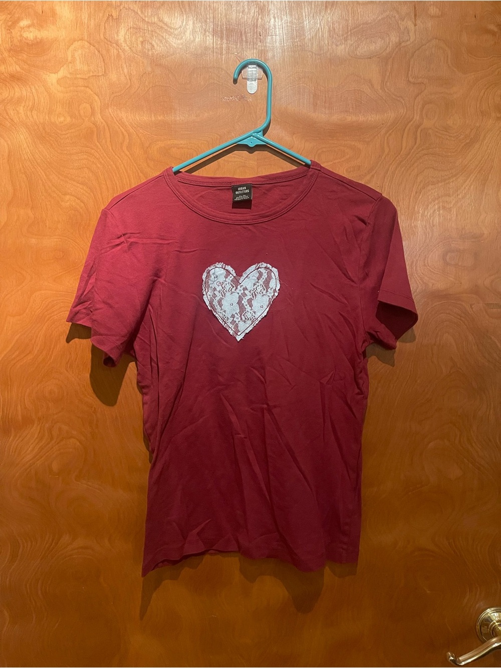 Urban Outfitters Maroon Heart Graphic Tee